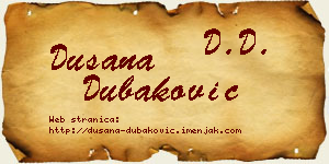 Dušana Dubaković vizit kartica